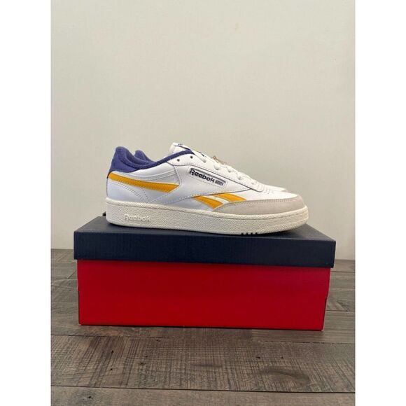 Reebok Club C Revenge Lakers Men Sz 7-8.5 Casual Retro Shoe White Sneaker - Picture 7 of 12